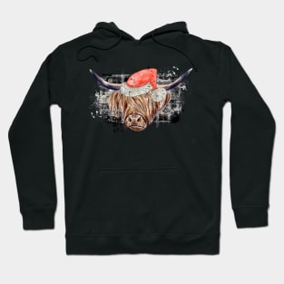 Christmas Highland Cow Hoodie